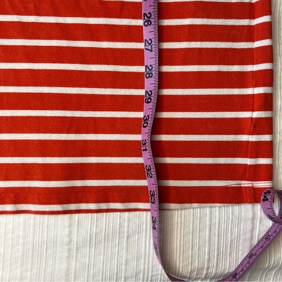 2/$30 Old Navy Orange Red and White Striped Stretchy Soft Shirt Dress - Picture 6 of 8